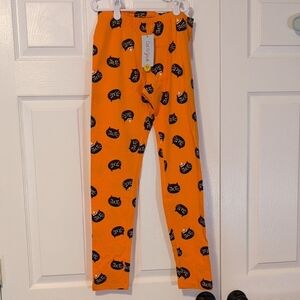 Cat & Jack Girls Orange Halloween Cat Leggings NWT